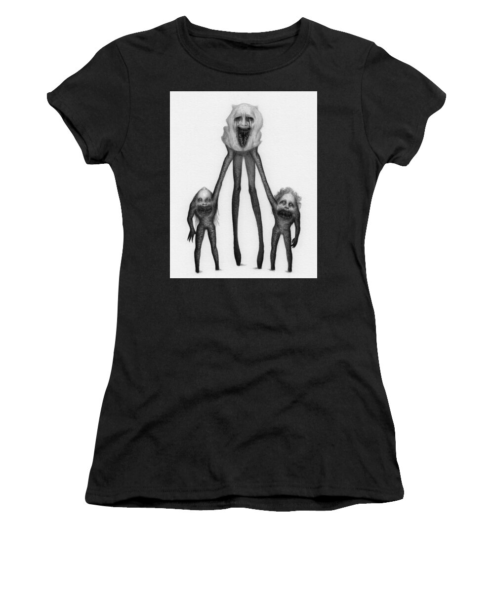 Horror Women's T-Shirt featuring the drawing Shambling Flesh Seeker Nurse - Artwork by Ryan Nieves