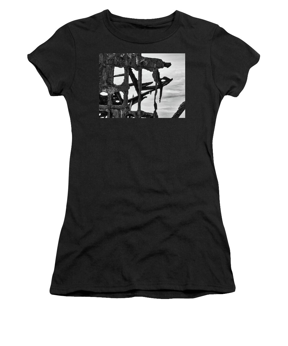 Astoria Women's T-Shirt featuring the photograph Shipwreck skeleton by Segura Shaw Photography