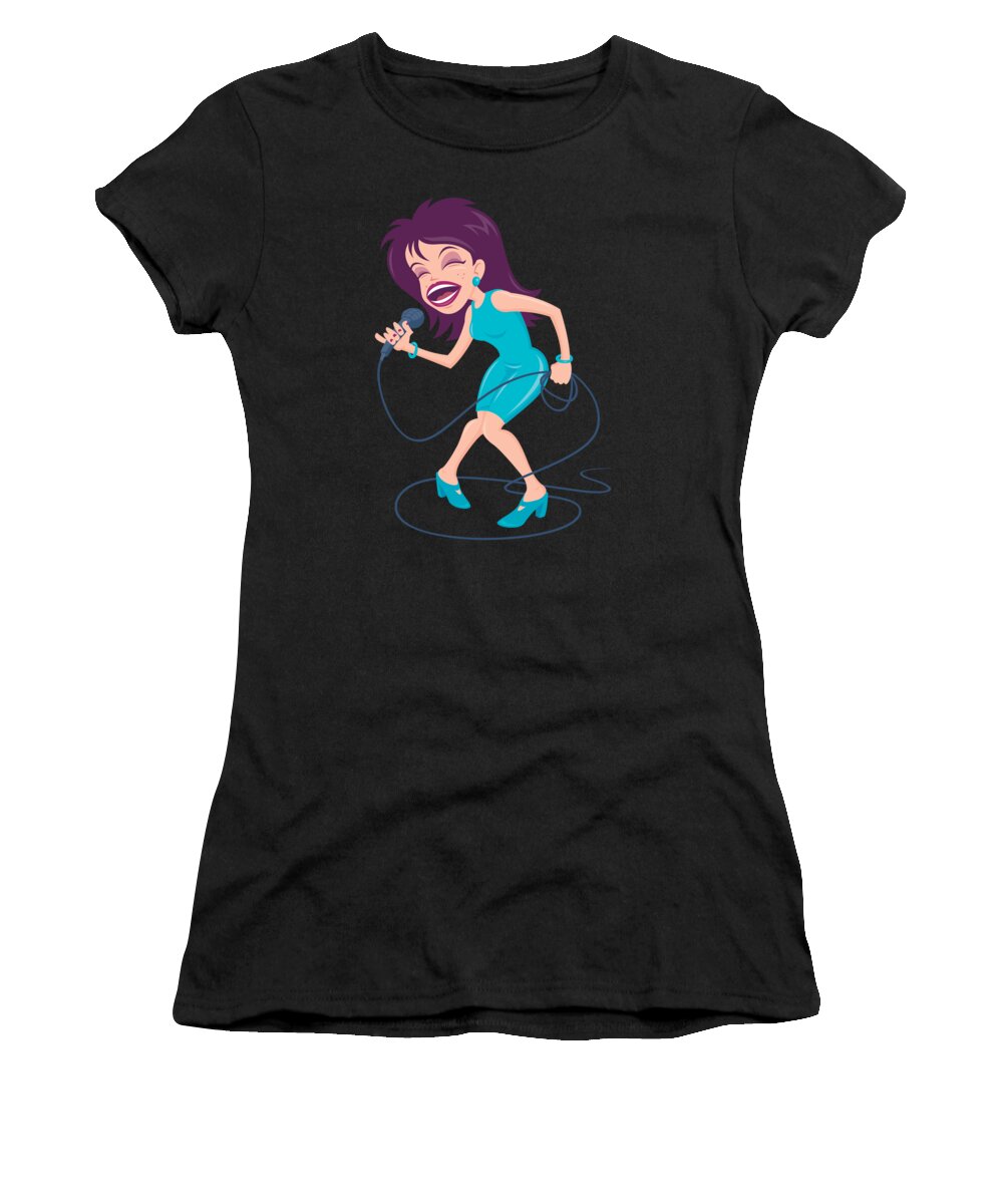 Artist Women's T-Shirt featuring the digital art Singing Diva Female Pop Star by John Schwegel