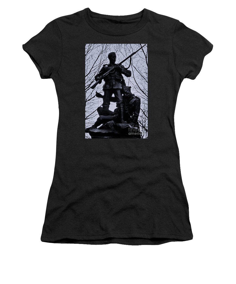 South African War Memorial Women's T-Shirt featuring the photograph South African War Memorial in Black and White by Pics By Tony