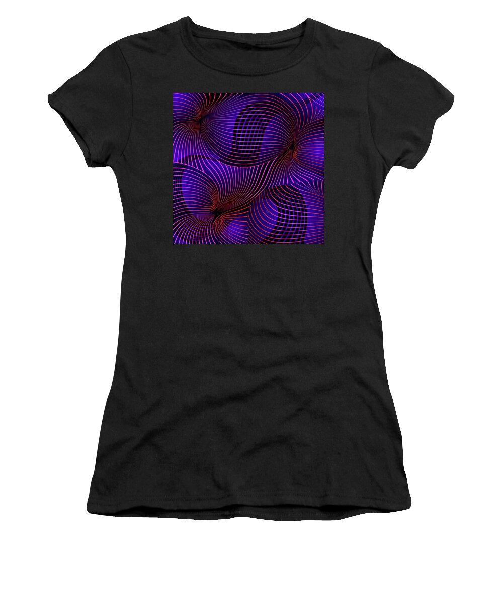 Space-time Women's T-Shirt featuring the painting Space-Time No-2, Blue by David Arrigoni