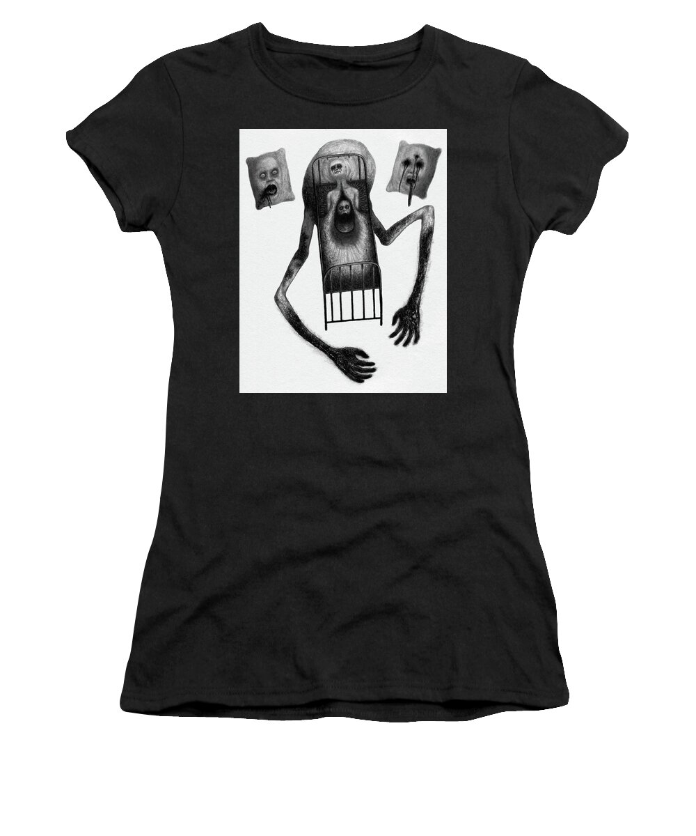 Horror Women's T-Shirt featuring the drawing Stanley The Sleepless - Artwork by Ryan Nieves