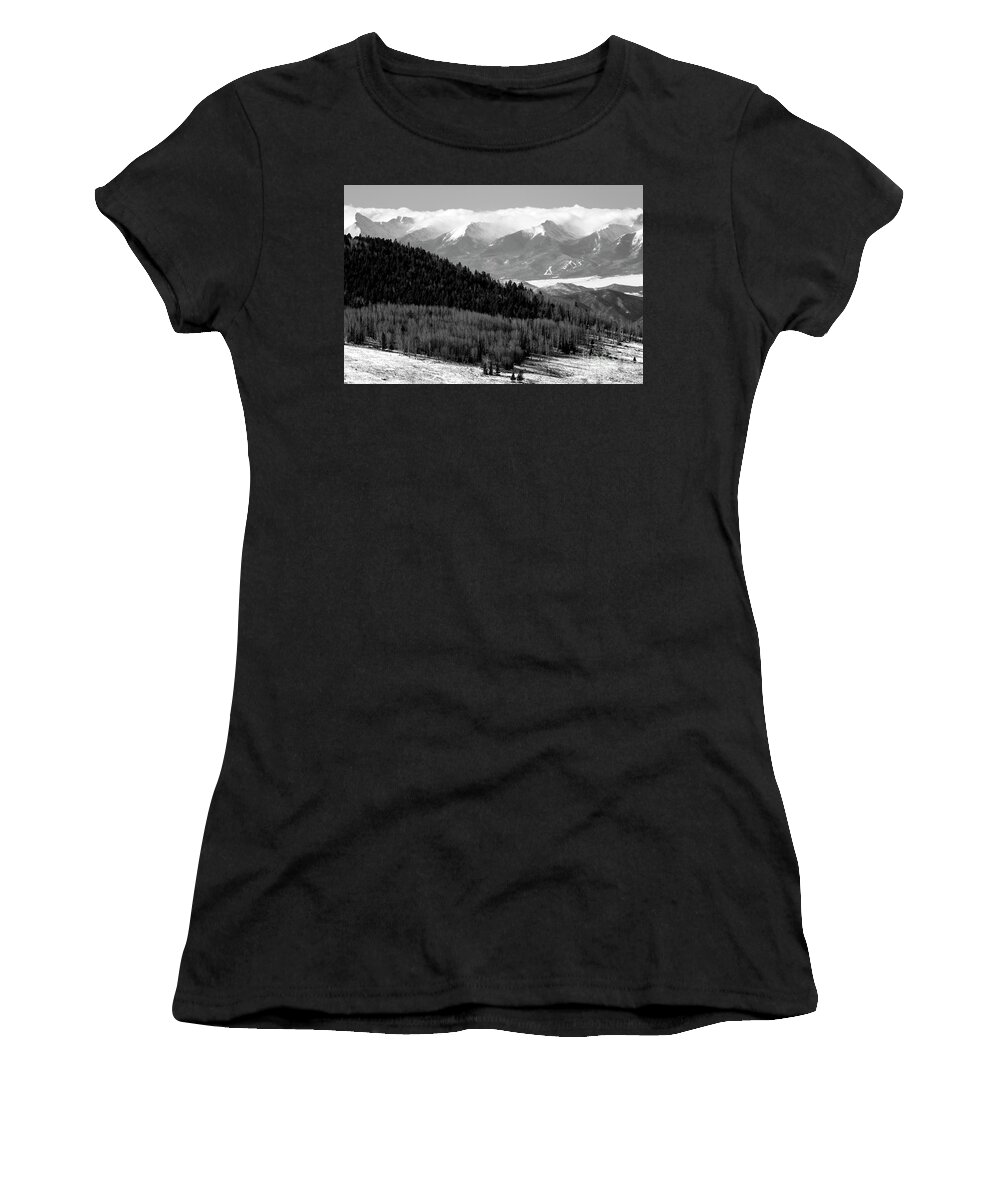 Sangre De Cristo Women's T-Shirt featuring the photograph Stormy Clouds on Sangre de Cristo by Steven Krull