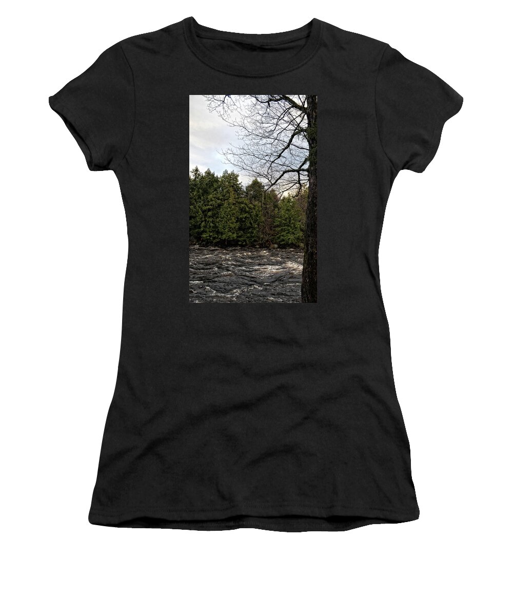 Raquette Women's T-Shirt featuring the photograph Stormy Raquette River by Maggy Marsh