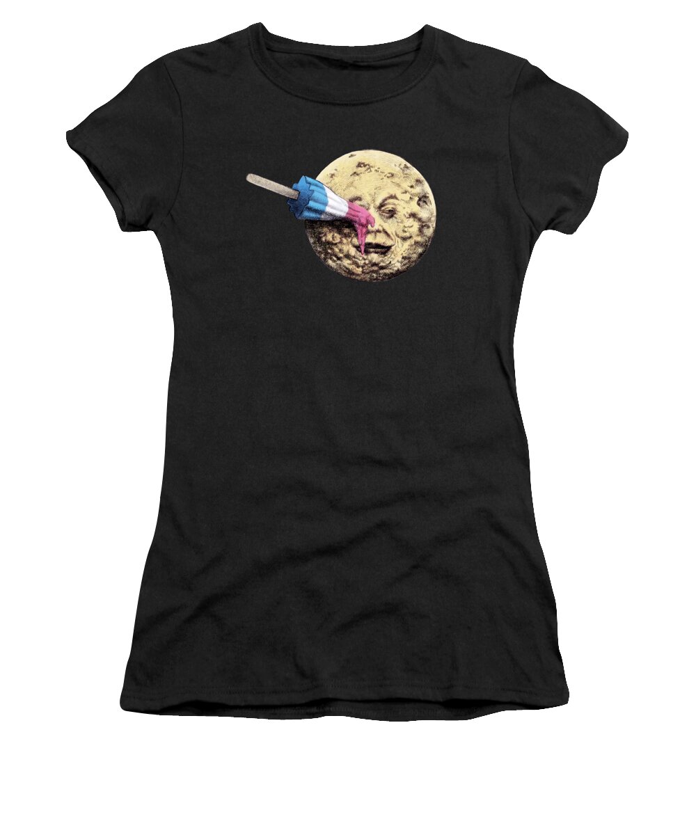 Moon Women's T-Shirt featuring the drawing Summer Voyage by Eric Fan