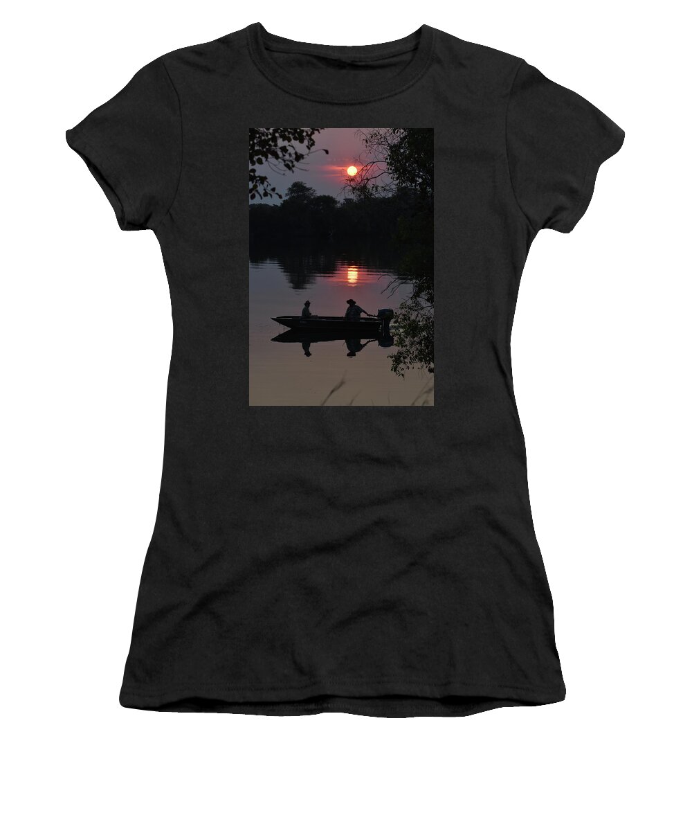 River Women's T-Shirt featuring the photograph Sunset Over the Kafue River by Ben Foster
