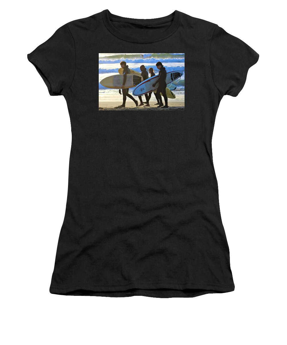 Surf Women's T-Shirt featuring the photograph Surf Team by FD Graham