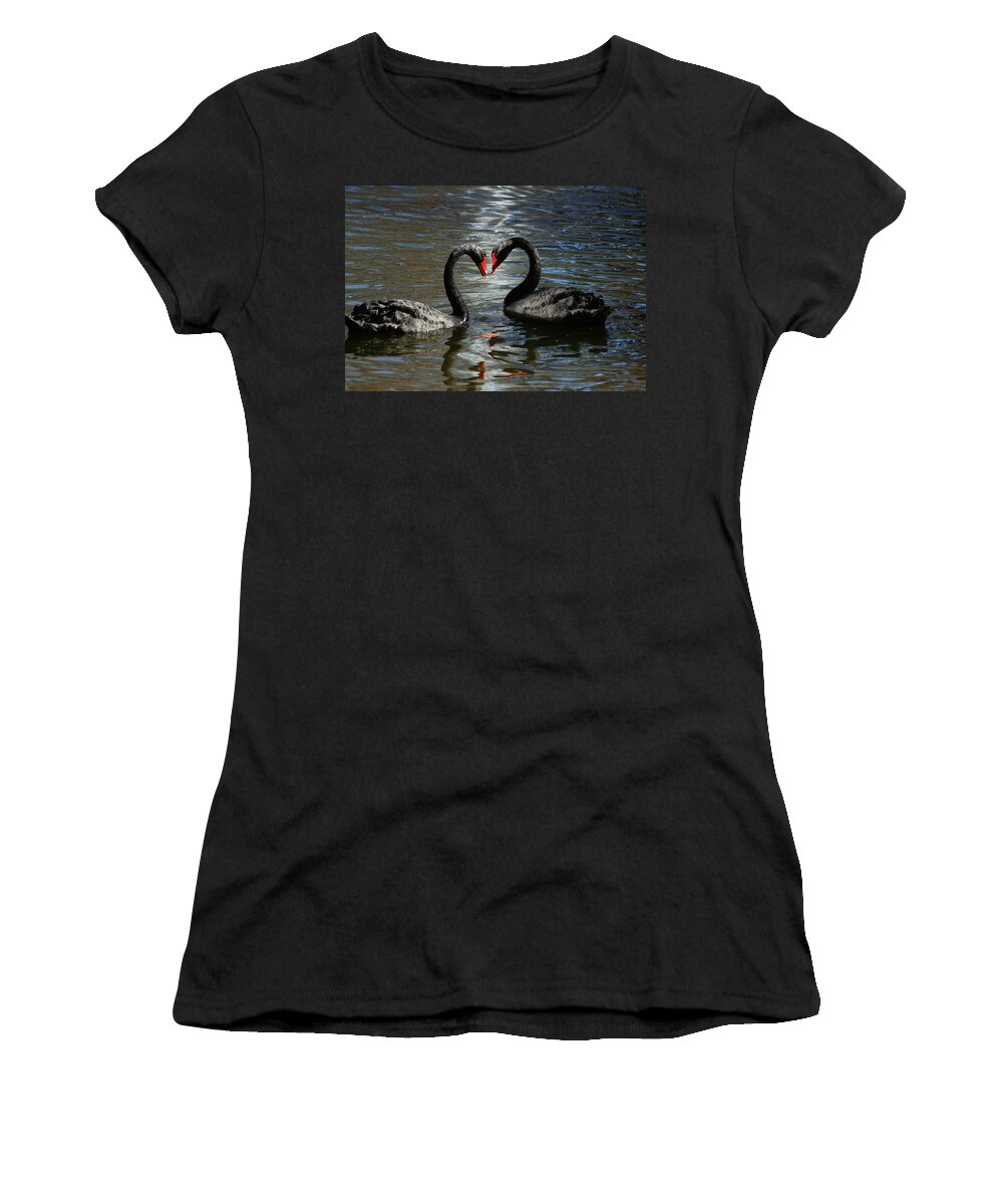 Swan Women's T-Shirt featuring the photograph Swan Love by Anthony Jones