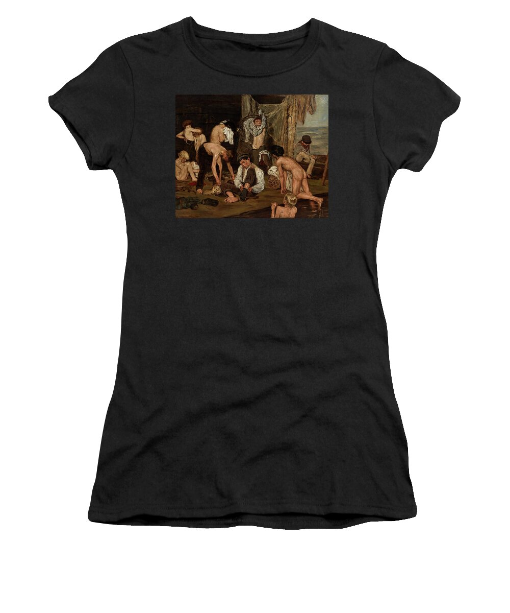Max Liebermann Women's T-Shirt featuring the painting Swimmers by Max Liebermann