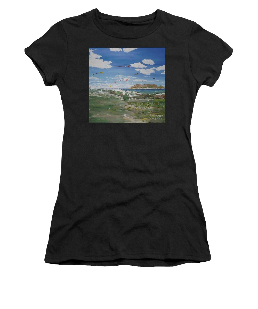 Acrylic Women's T-Shirt featuring the painting Table Mountain by Denise Morgan