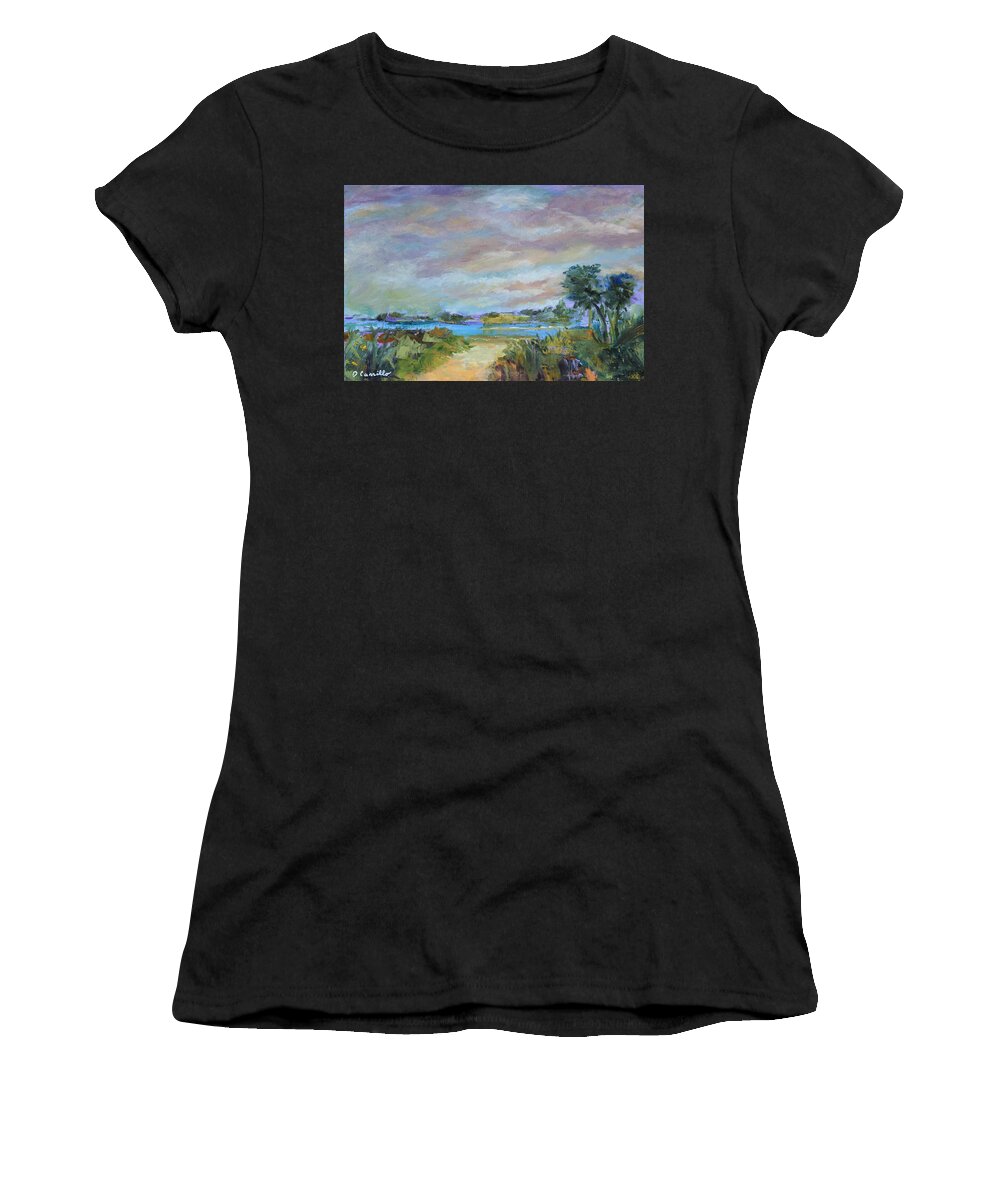 Landscape Women's T-Shirt featuring the painting Take Me There by Donna Carrillo