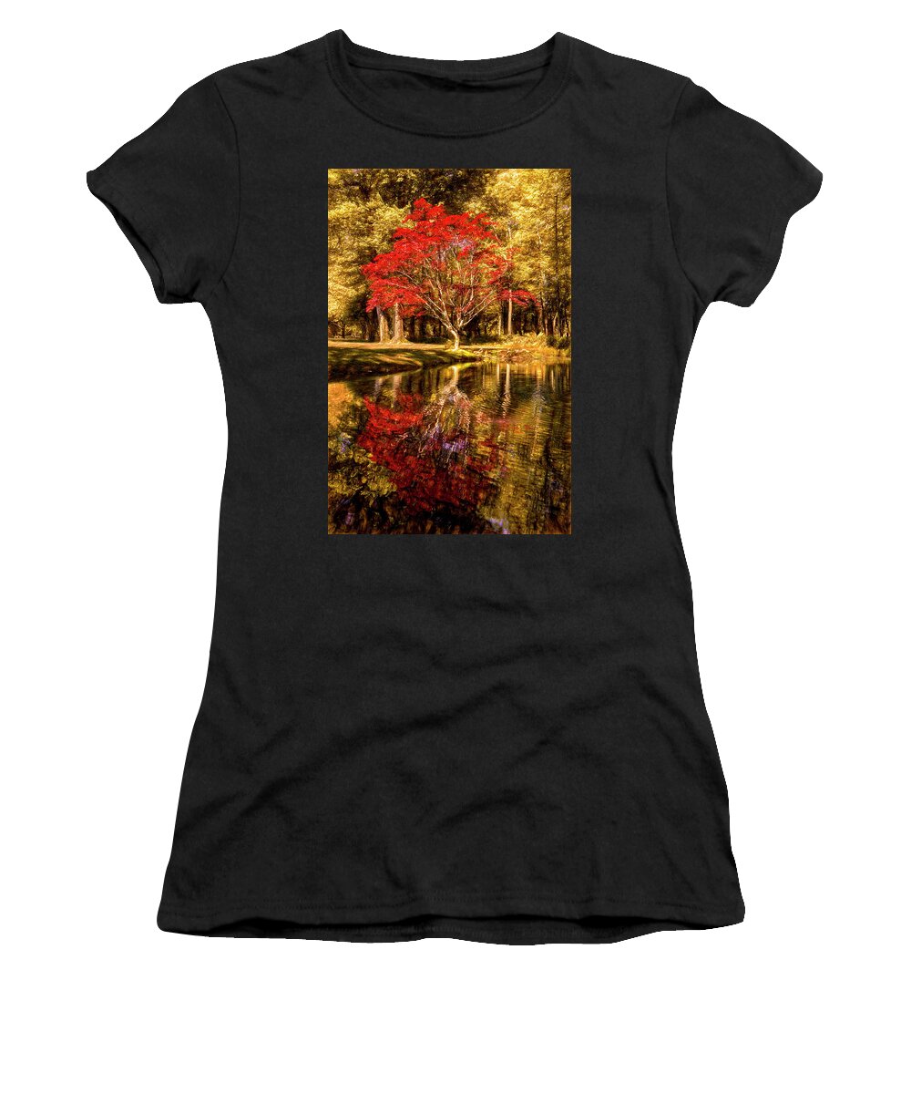 Appalachia Women's T-Shirt featuring the photograph The Golds and Reds of Autumn by Debra and Dave Vanderlaan