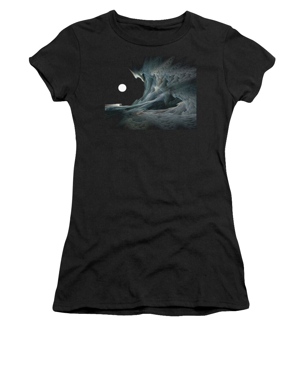  Women's T-Shirt featuring the digital art The Long Winter Night by Rein Nomm