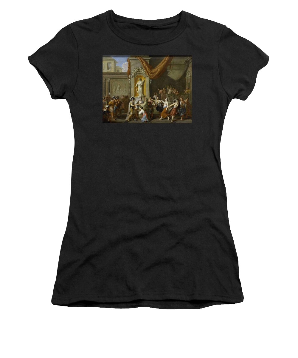 Gerard Hoet (i) Women's T-Shirt featuring the painting The Marriage of Alexander the Great and Roxane of Bactria. by Gerard Hoet -I-
