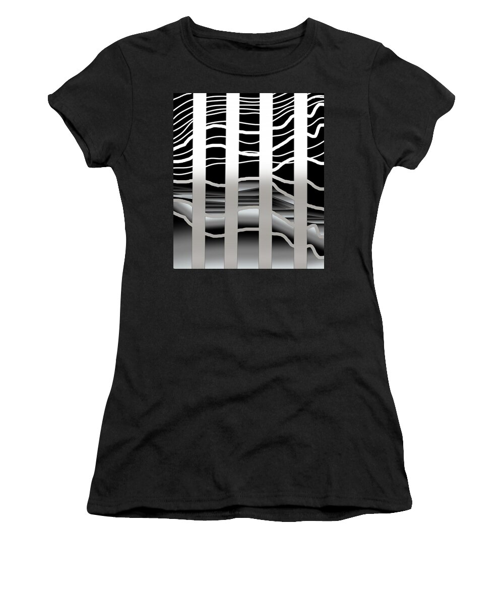 Modern Abstract Art Women's T-Shirt featuring the digital art Though The Layers by Joan Stratton