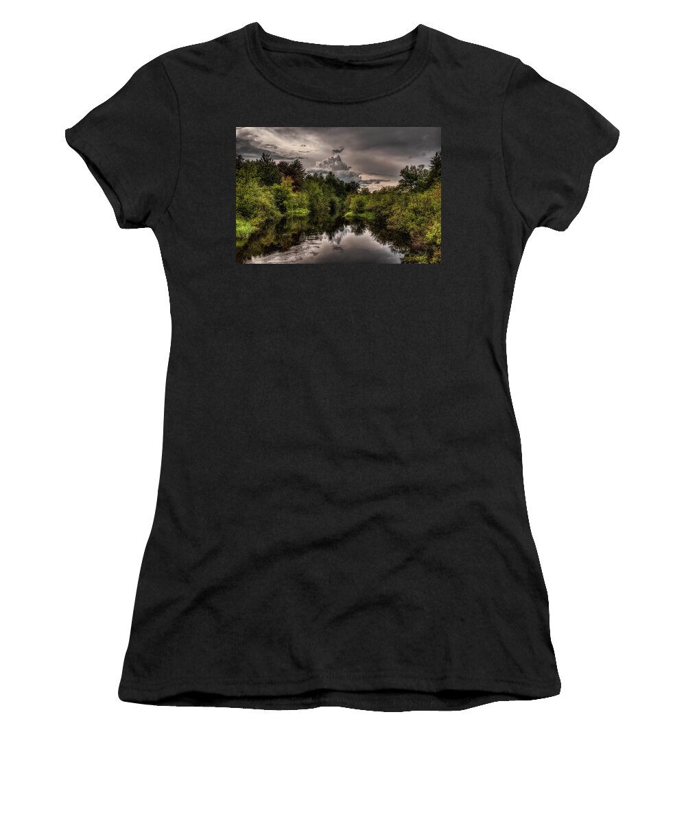 Weather Women's T-Shirt featuring the photograph Thunderhead Over The Plover River by Dale Kauzlaric