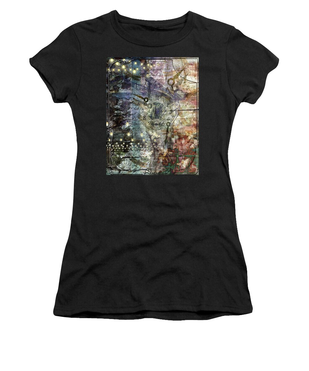 Time Flies Women's T-Shirt featuring the digital art Time Flies by Linda Carruth