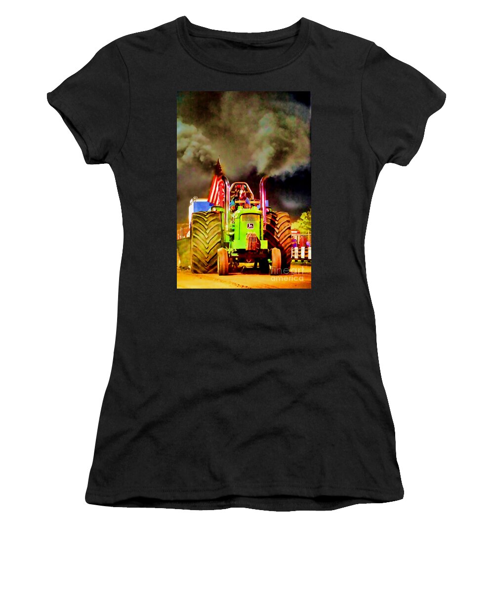 John Women's T-Shirt featuring the photograph Tractor Pull Pop Art by Olivier Le Queinec