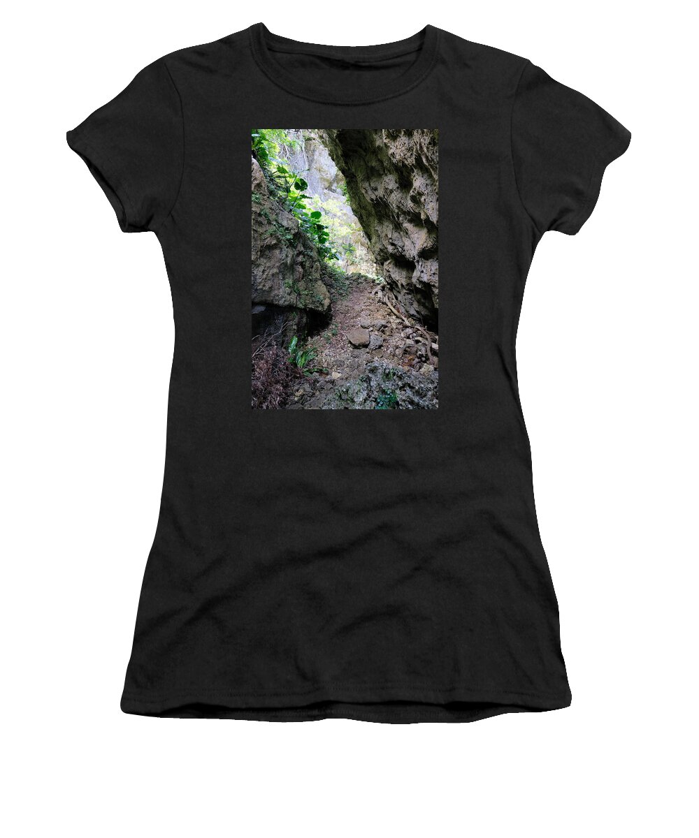 Landscape Women's T-Shirt featuring the photograph Trails through the valley by Eric Hafner