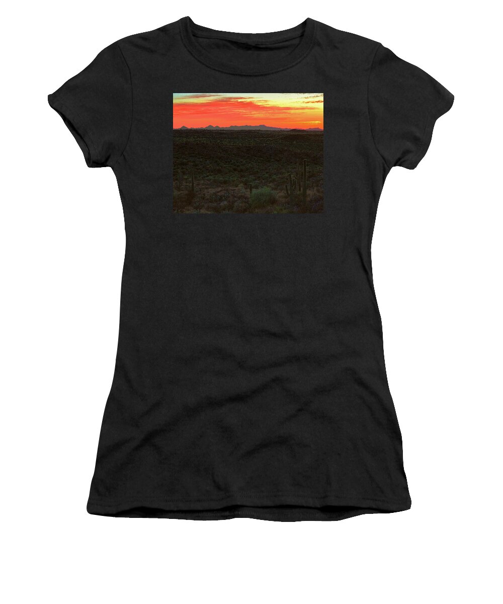 Tucson Women's T-Shirt featuring the photograph Tucson Mountains at Twilight by Chance Kafka