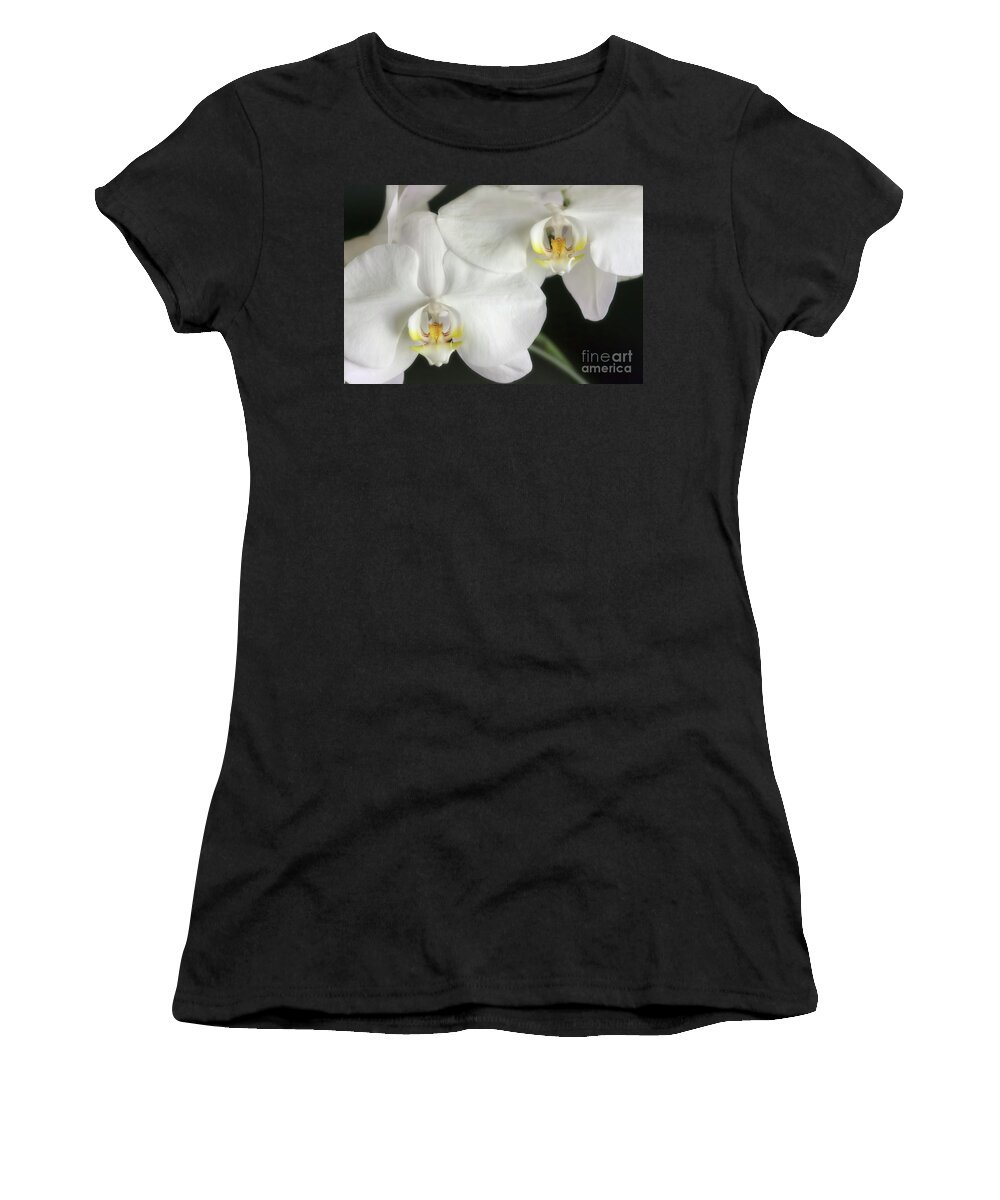 Orchids Women's T-Shirt featuring the photograph Two Beauties by Joan Bertucci
