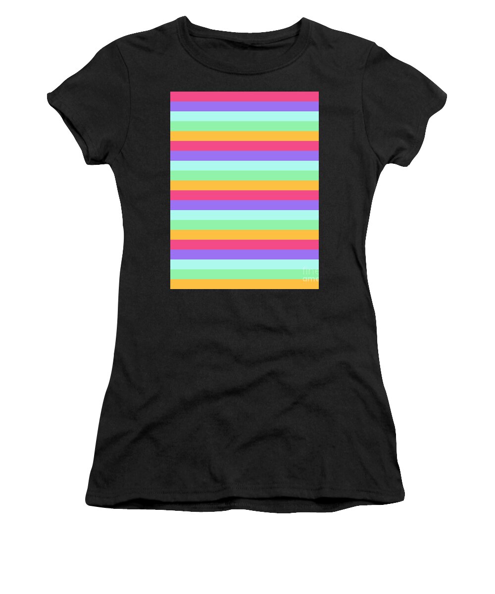  Magical Women's T-Shirt featuring the digital art Unicorn Stripes by Leah McPhail