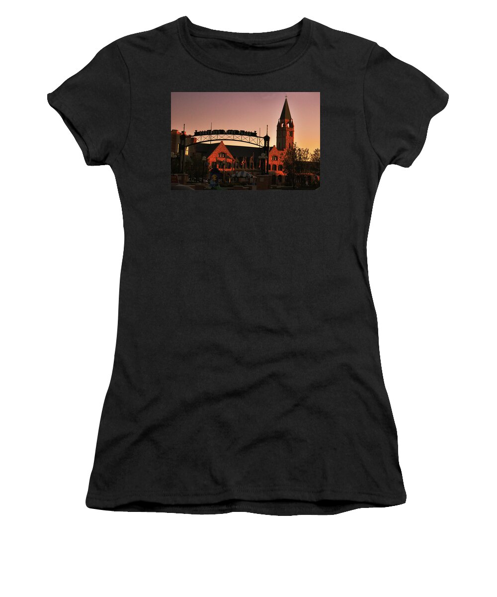 Union Pacific Women's T-Shirt featuring the photograph Union Pacific Depot by Chance Kafka