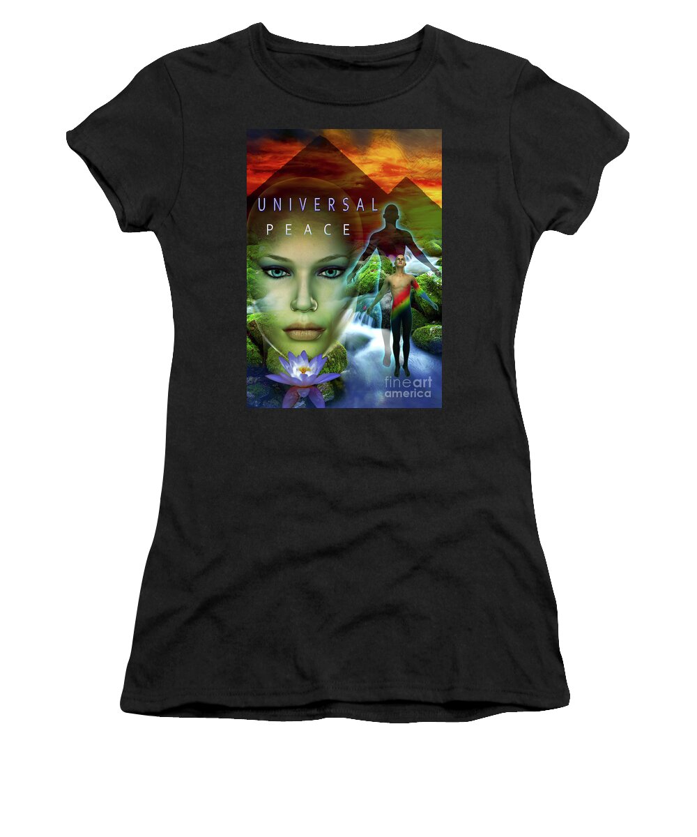 Universal Peace Women's T-Shirt featuring the digital art Universal Peace by Shadowlea Is