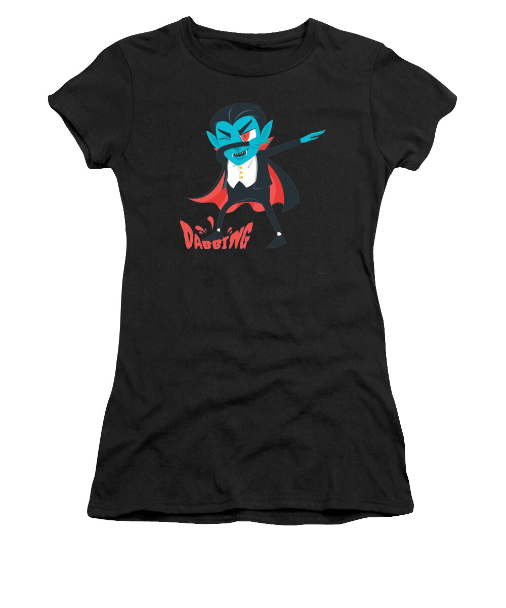 Halloween-party Women's T-Shirt featuring the digital art Vampire Kid Dabbing by Jose O