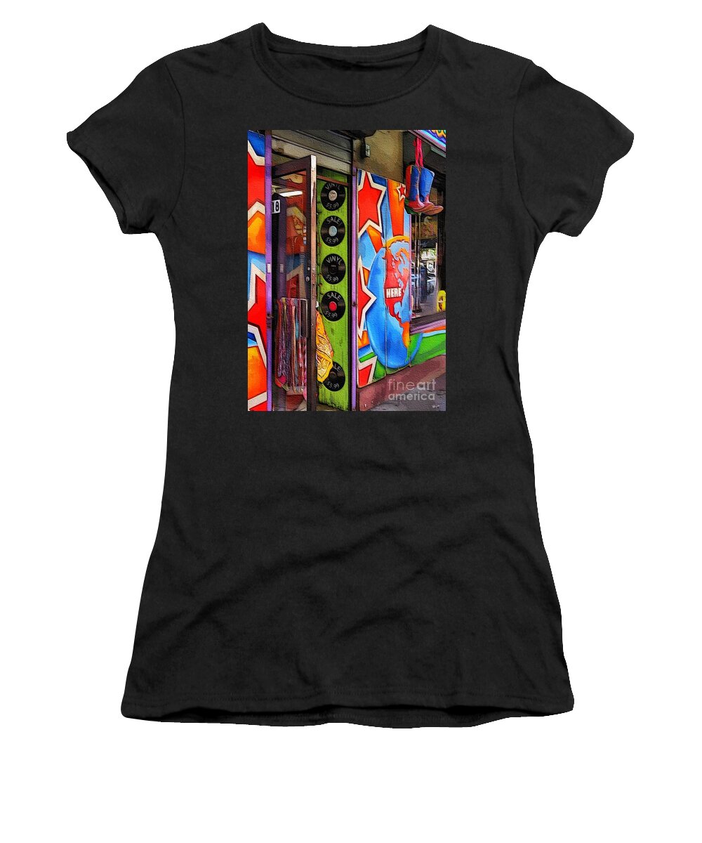 Colours. Red Women's T-Shirt featuring the digital art Vinyl for Sale by Diana Rajala