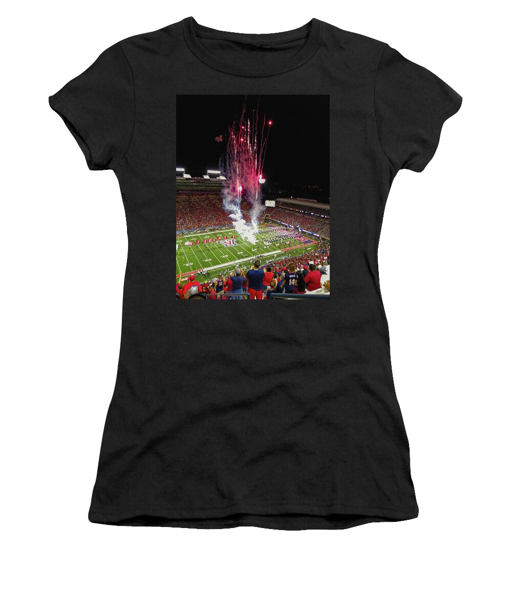 University Of Arizona Women's T-Shirt featuring the photograph Arizona Wildcats take the field by Chance Kafka