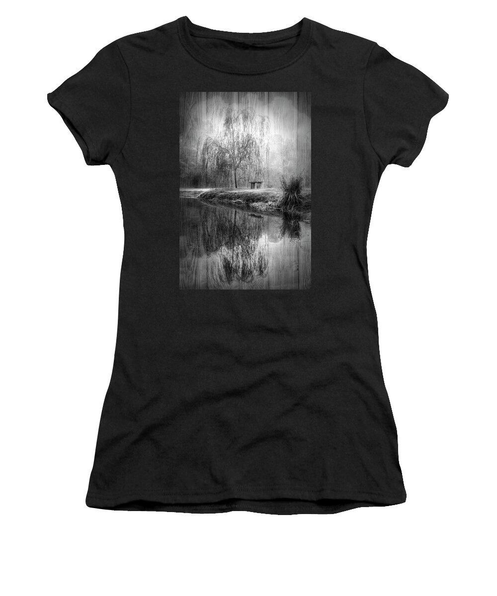 Carolina Women's T-Shirt featuring the photograph Willow in Black and White by Debra and Dave Vanderlaan