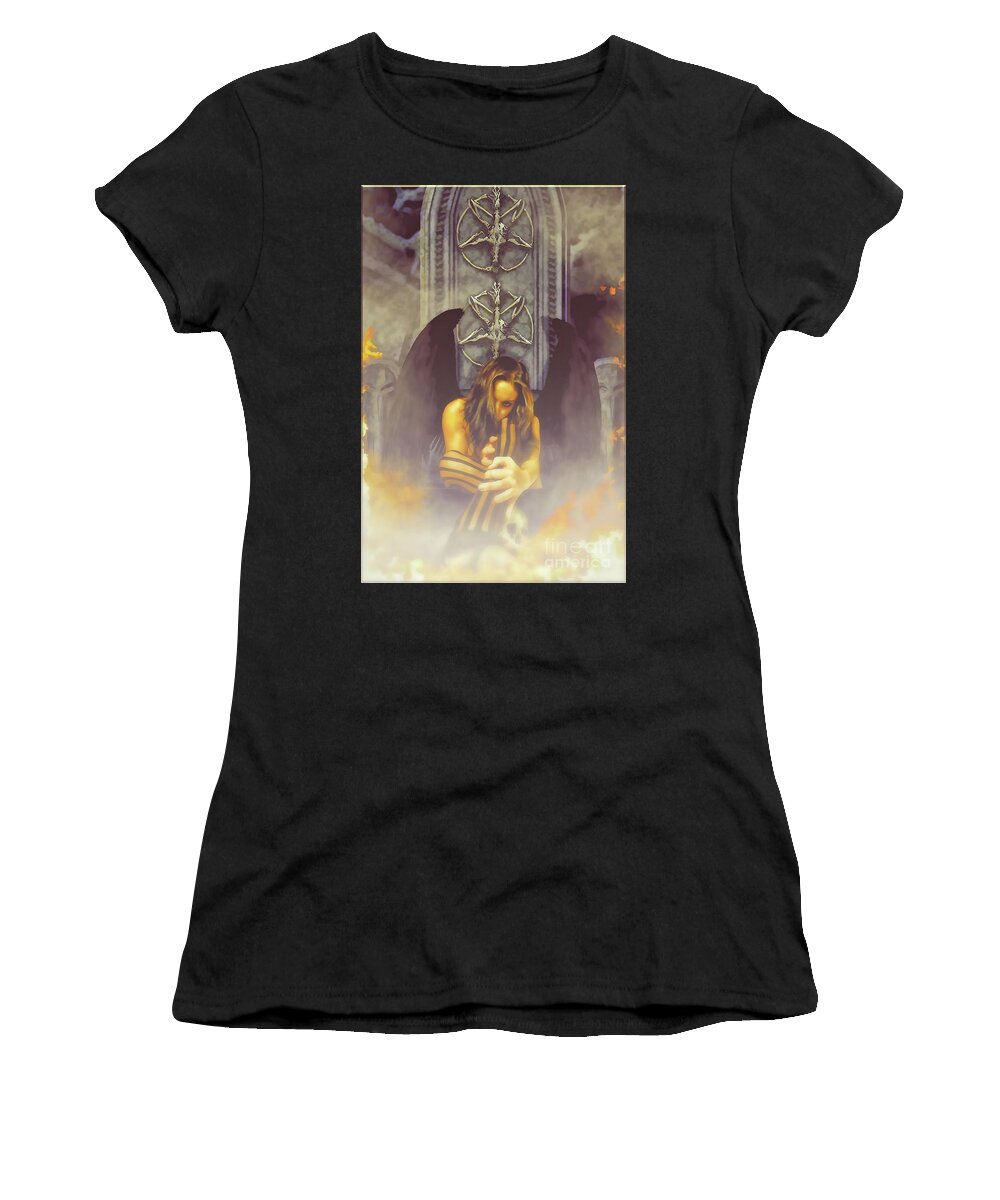 Dark Women's T-Shirt featuring the digital art Withdrawn by Recreating Creation