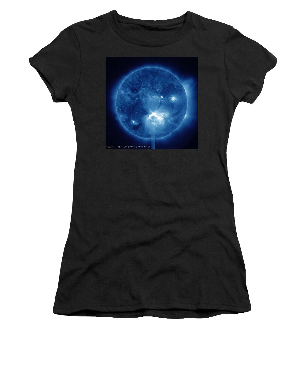 Light Women's T-Shirt featuring the painting X1.4 Class Flare Released from Big Sunspot 1520 by Celestial Images