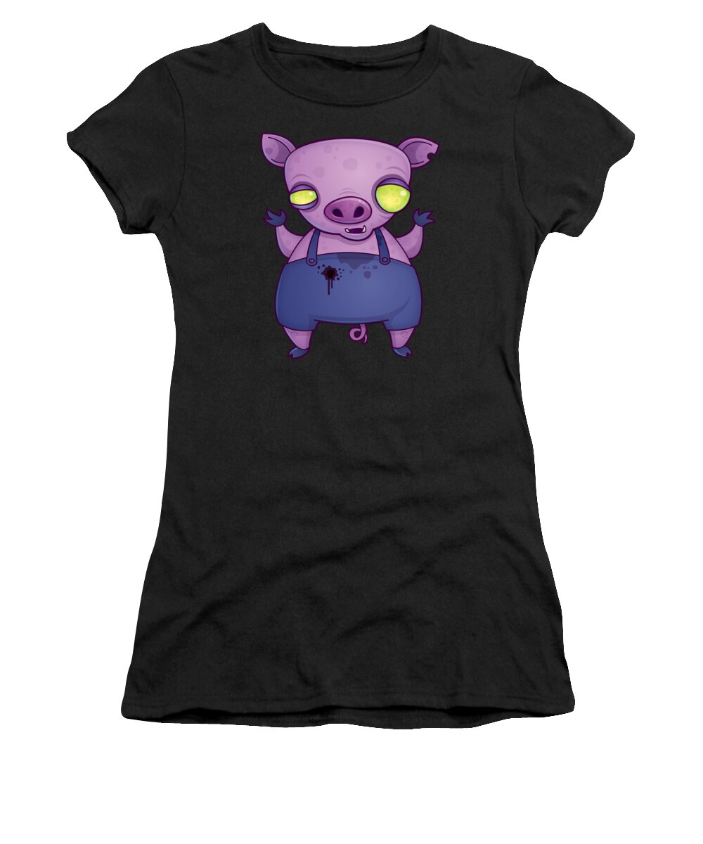 Zombie Women's T-Shirt featuring the digital art Zombie Pig by John Schwegel