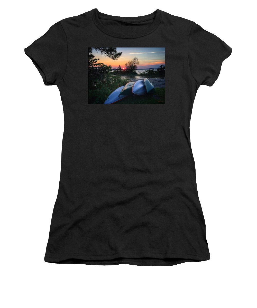 Kayak Women's T-Shirt featuring the photograph After the Last Paddle by Robert Dann