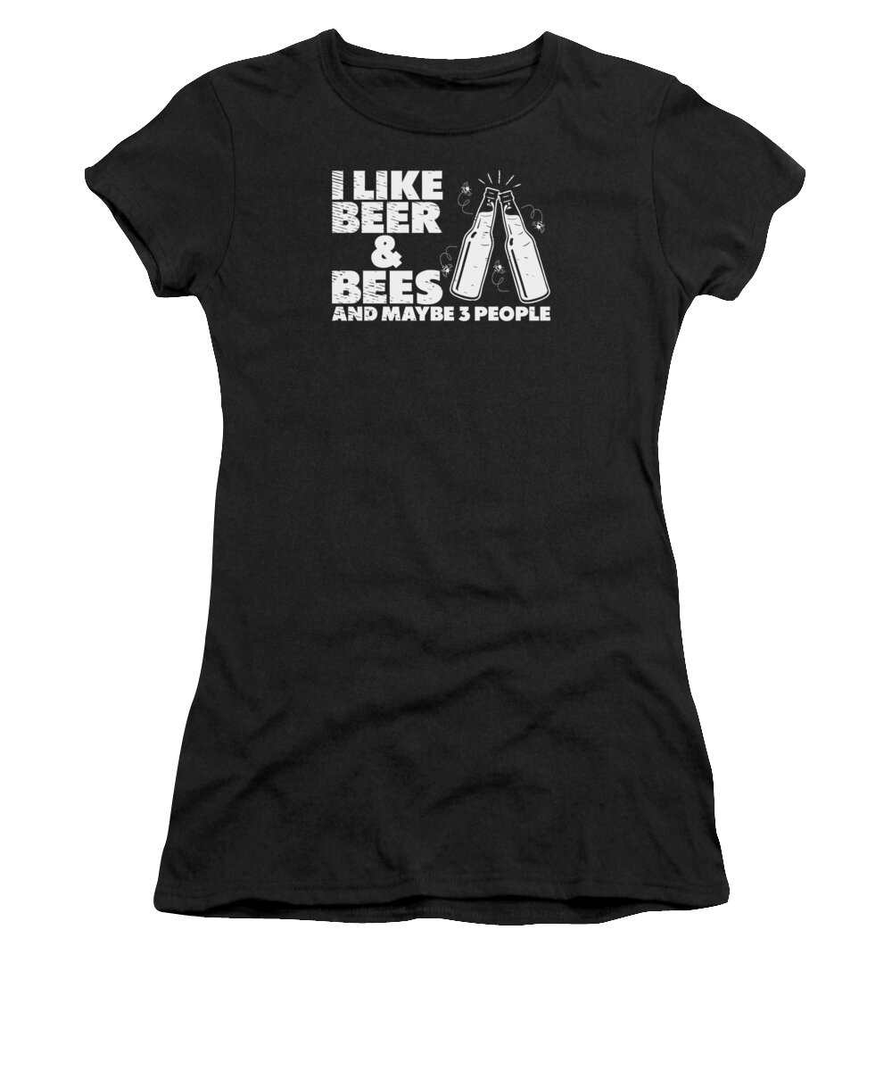 Beer Lover Women's T-Shirt featuring the digital art Beer Lover Bees Drinking Beers Pub Party #1 by Toms Tee Store