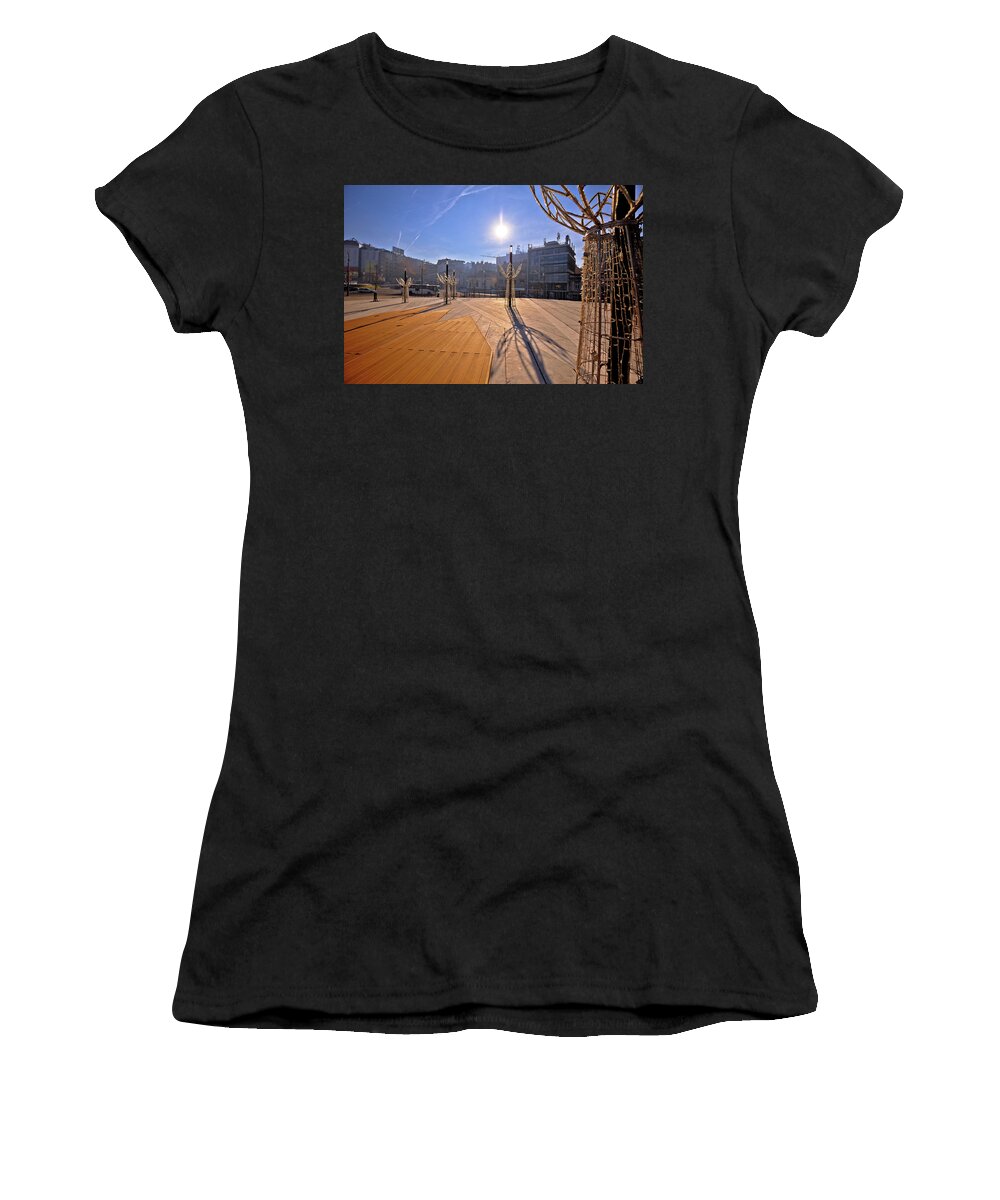 Belgrade Women's T-Shirt featuring the photograph Belgrade. Slavija square in Beograd nature and architecture view #1 by Brch Photography
