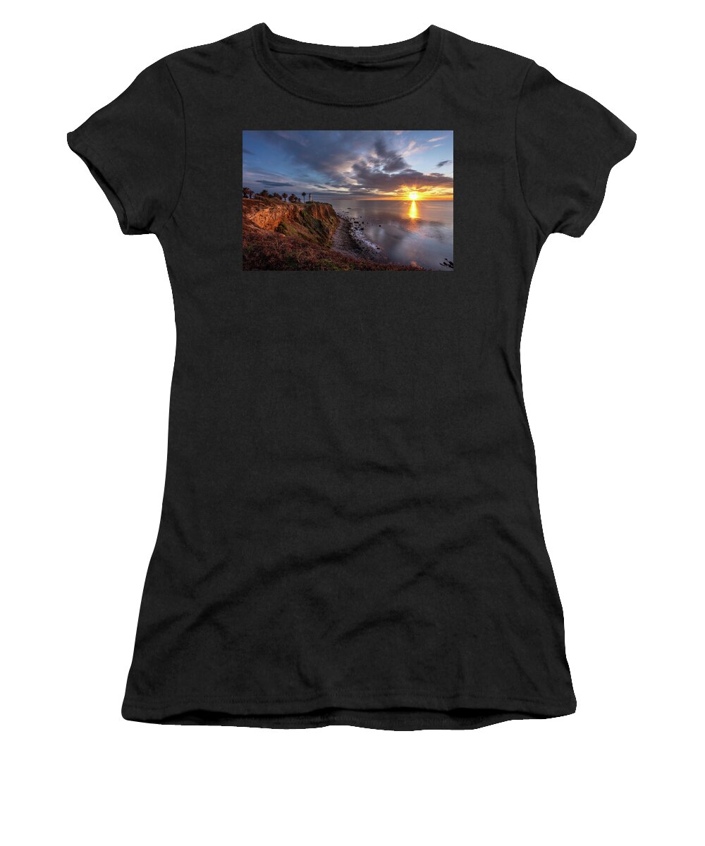 Beach Women's T-Shirt featuring the photograph Colorful Point Vicente at Sunset #1 by Andy Konieczny