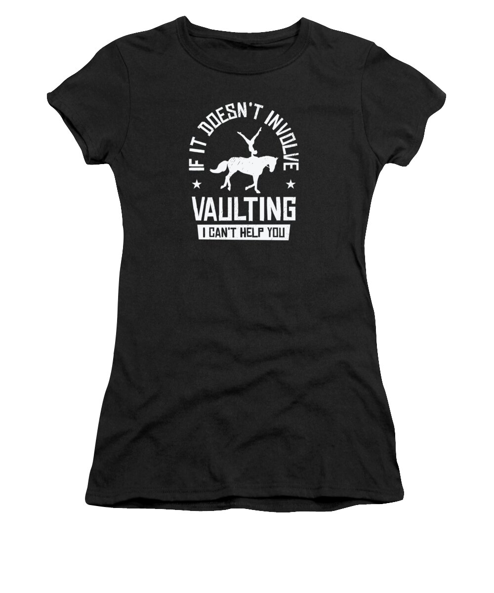 Equestrian Women's T-Shirt featuring the digital art Equestrian Horse Vaulting Horseback Riding Acrobatics #1 by Toms Tee Store