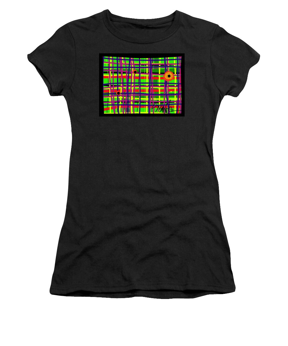 Plaid Women's T-Shirt featuring the digital art Eyes on the Grid #2 by Susan Fielder