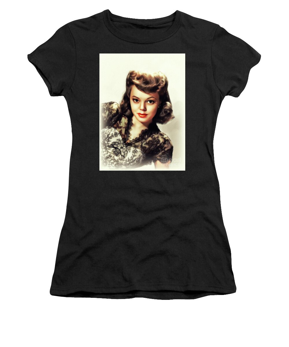 Jean Women's T-Shirt featuring the painting Jean Porter, Vintage Actress #1 by Esoterica Art Agency