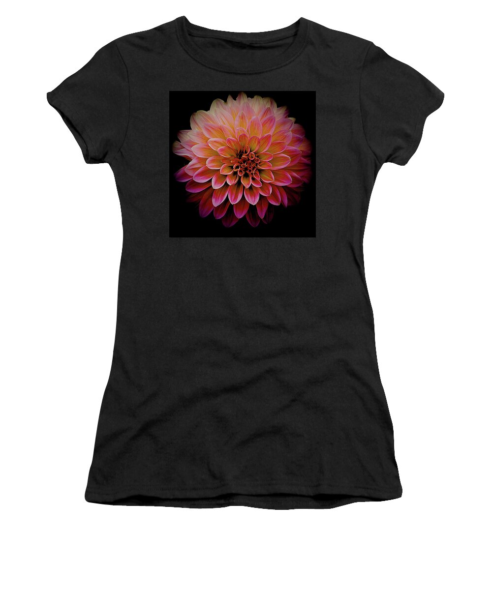 Art Women's T-Shirt featuring the photograph Pink Dahlia III by Joan Han