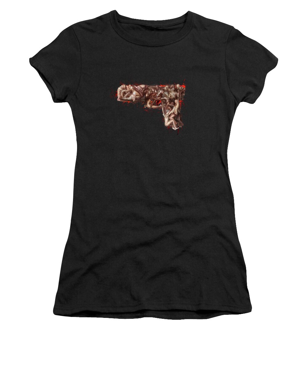 Gun Women's T-Shirt featuring the digital art This Gun is Human #1 by Mario Sanchez Nevado