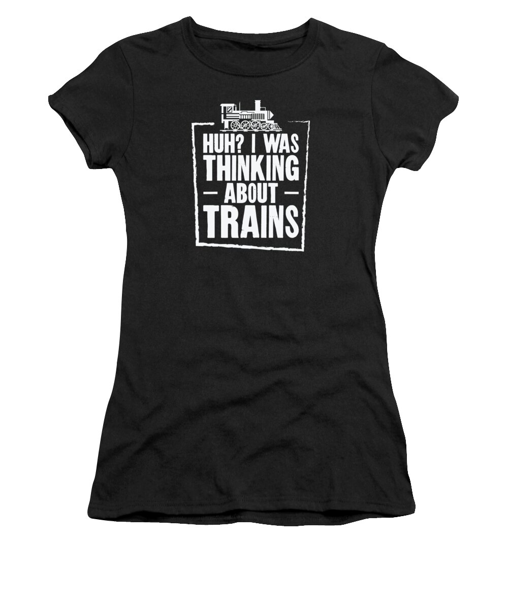Train Women's T-Shirt featuring the digital art Train Locomotive Transportation Train Enthusiasts #1 by Toms Tee Store