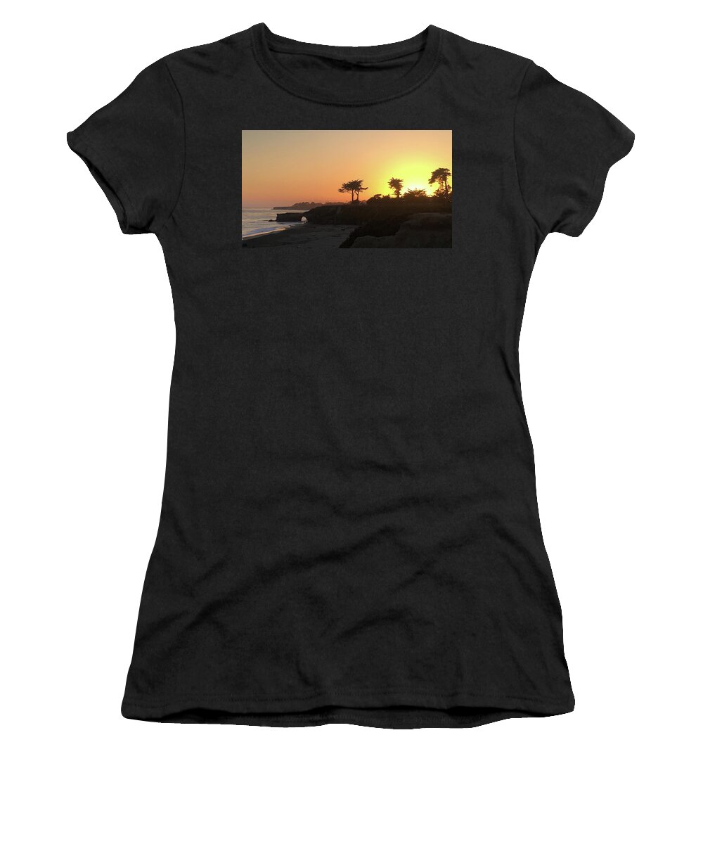 Jennifer Kane Webb Women's T-Shirt featuring the photograph West Cliff Silhouette #2 by Jennifer Kane Webb