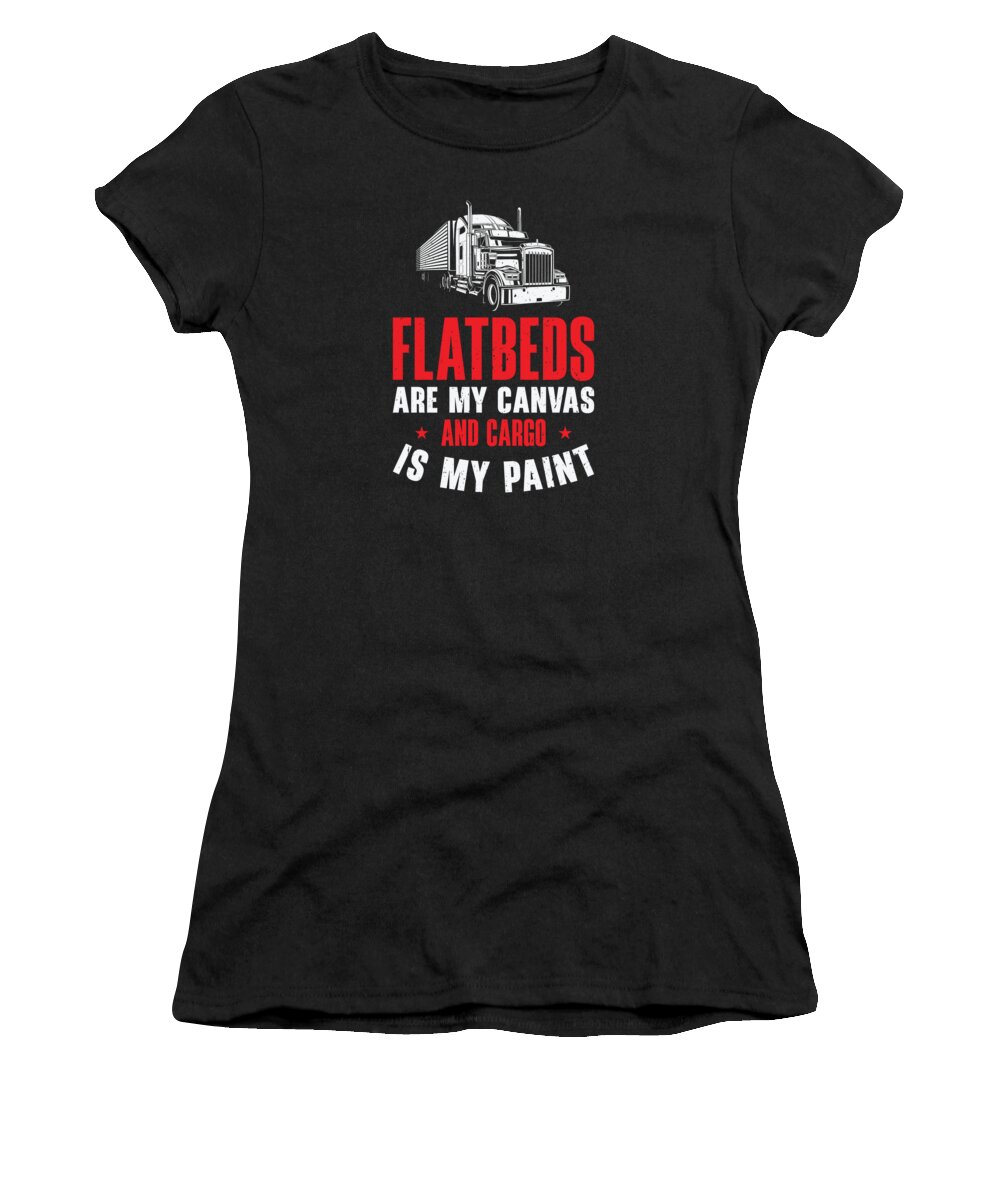 Truck Women's T-Shirt featuring the digital art Flatbed Trucker Truck Driver #10 by Toms Tee Store