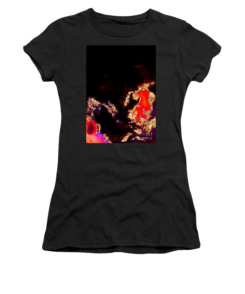 Holyrockarts Women's T-Shirt featuring the digital art 100 Starry Nebulas in Space Abstract Digital Painting 002 by Holy Rock Design