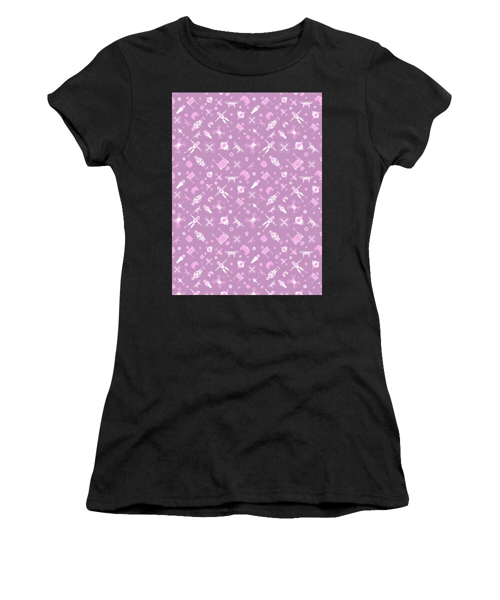 Spaceman Women's T-Shirt featuring the digital art Galaxy Space Pattern Astronaut Planets Rockets #15 by Mister Tee