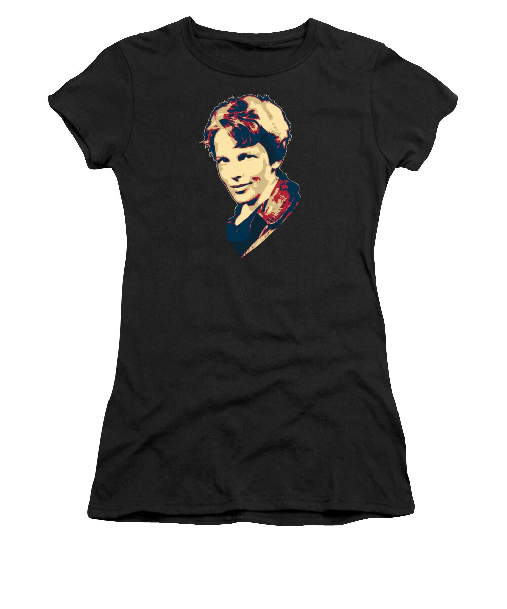 Amelia Women's T-Shirt featuring the digital art Amelia Earhart by Filip Schpindel